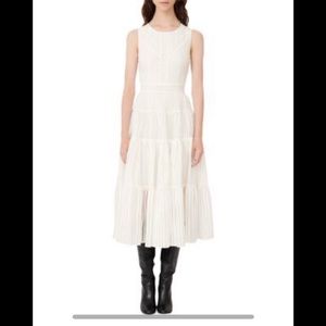 Maje Raya Sheer Pattern Tiered Dress size 36 (fits xs)